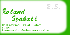 roland szakall business card